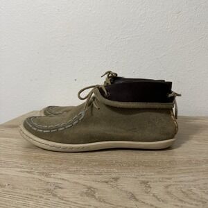 True Religion Sand Colored Leather Suede Moccasin Chukka Boots Mens Size 9 M